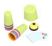 KIMISS Colorful Stacking Cups Game Set with Picture Cards - E Onal Baby Toys for Parent- Interaction, Develops Hand-Eye Coordination & Logical Reasoning (Two-player match cup stack)