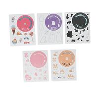 KIMISS Colorful Stickers Fuji 11 Camera - 5 Cute Cartoon Patterns Decoration, Personalization & Fun Accessories (Dessert Animal Series)