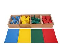 KIMISS Colorful Wooden Cylinders Toy for - Sensory Teaching & Early E on Toy for - Develop Color Recognition & Coordination Skills
