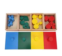 KIMISS Colorful Wooden Cylinders Toy for - Sensory Teaching & Early E on Toy for - Develop Color Recognition & Coordination Skills