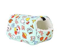 KIMISS Cozy Cotton for Hamsters, Squirrels, Sugar Gliders, Guinea Pigs & Birds - Thickened Warm Winter Bed for Small Pets - Ideal Hanging Hammock for Ultimate Comfort (Cartoon Green)
