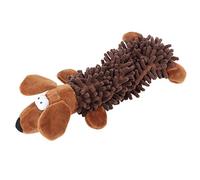 KIMISS Cute Animal Shaped, Plush Squeaky Toy for Pets with Pet Cat Small Dog Shape Chew Toys Sound Device Molar Teeth Cats Dogs Playing Biting (Brown Dog)
