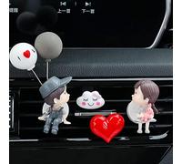 KIMISS Cute Cartoon Couples Action Figure Car Ornament | Aromatherapy Freshener for Air Vent & Dashboard Decoration (#34)