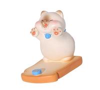 KIMISS Cute Cat Cellphone Holder, Mini Mobile Phone Stand, Resin Material, Stable Base, Deco Desk Ornament, for Bedroom Office (Siamese)