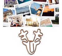 KIMISS Cute Colored Paper Clips for Office and School Supplies: 100Pcs Retro Christmas Style Exquisite Color Wide Application Kids Paper Clips for Home (Deer Head)