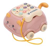 KIMISS Cute Mobile Phone Toy with 16 Functions - E Onal Simulation Cat Phone for Early Learning & Play (Roseate)