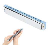 KIMISS Diatonic Harmonica Blues Harp C Key for Beginners,24-Hole Professional Mouthorgan with Stainless Steel Cover Plate (Blue)