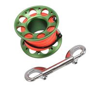 KIMISS Diving Reel 15m Heavy Duty Aluminum Line with Double-Ended Hook for Marine Operations - Ideal for Underwater Safety and Efficiency (Green)