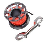 KIMISS Diving Reel 15m Heavy Duty Aluminum Line with Double-Ended Hook for Marine Operations - Ideal for Underwater Safety and Efficiency (Grey)