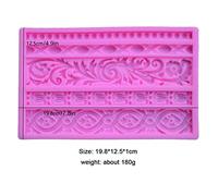 KIMISS DIY Baroque Scroll Relief Silicone Mold for Cake Decorating - European e Design for Creative Baking and Chocolate Crafting (Pink)