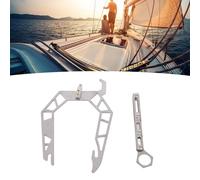KIMISS Dock Hook Pole, U Type Mooring Rope Threader Stainless Steel Dock Hook Cable Wire Guider Ship Parking Tool (Normal Version)