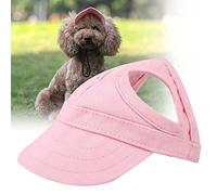 KIMISS Dog Baseball Cap for Small Dogs, Adjustable Pet Sun Hat with Ear Holes - Lightweight Sunbonnet for Activities (M)