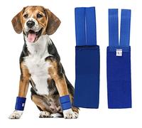 KIMISS Dog Knee Protector: 2PCS/Set Blue Polyester Cotton Pet Wrist Guard Knee Protector Injury Front Leg Rehabilitation Care for Dogs - Pet Joint Support (Front legs L ((2 pcs/set))