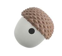KIMISS Dog Puzzles Feeder Toy, Pet Food Dispensing Bite Resistant Interactive Toy, Cute Acorn Shape Puzzle Balls Slow Feeding Silicone Treat for Small Coffee (Grey with Light Grey)