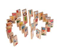 KIMISS Domino Block Set, 28pcs Animal Colorful Building Blocks 28pcs/Set Colored Wood Dominoes Puzzle Board Game Play Early E on Toy Birthday Child Boys Girls Educational