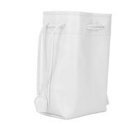 KIMISS Drawstring Camera Bag & Accessories Pouch for Instant Cameras, PU Leather, Compact Storage Organizer for Photography Gear (White)