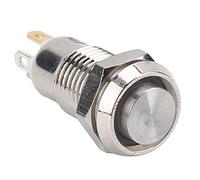 KIMISS Durable 8mm Push Button Switch IP65 Stainless Steel Push Button Start Switch with High Reliability (White)