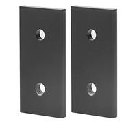KIMISS Durable Flat Joint Board for Furniture Construction - 2Pcs 2 Hole Joint Board Compression Rectangle Flat Aluminum Alloy Joining Plate Black - Versatile Joining Plate (3030)