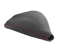 KIMISS Durable H3 Shifter Boot Cover, Soft PU Leather Gear Cover for H3 2005-2011, Scratch Resistant Interior Protection (Red Stitching)