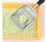 KIMISS Durable Long Handle Aluminum Alloy Pet Cat Litter Scoop Sifter Shovel Hollow Dog Puppy Waste Holder - Lightweight Anti- Cat Litter Sifter (Black)