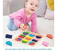 KIMISS E Onal Wooden Toy Set - Geometric Block Building Puzzle for Early Learning & Development (One half)