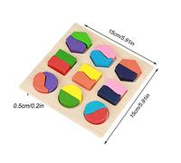 KIMISS E Onal Wooden Toy, Sorting, Stacking & Plugging Toys Children Geo Shape Block Building Kids Educational Set Geometric Puzzle Cognitive Matching Early Learning Tool 3 Baby (One half)