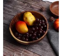 KIMISS Eco-Friendly Wooden Salad Bowl - 22x7.5cm Food Serving Bowl for Home and Restaurant Use - Kitchen Tableware for Fruits, Sushi, Salad, and More