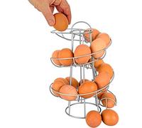 KIMISS Egg Spiraling Dispenser Rack - Wire Chicken Egg Storage Organizer Holder for Countertop Kitchen - Displays Up to 24 Space-Saving Design Ideal for Backyard (Silver)
