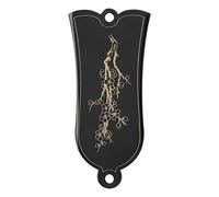 KIMISS Elegant Iron Guitar Truss Rod Cover with Black Plum Blossom Pattern - 2 Hole Bell Shape Electric Guitar Part