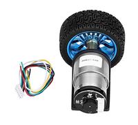 KIMISS Encoder Motor Set CW CCW Shaft DC Gear Motors with Bracket Wheel for Balance Car DC12V (12RPM)