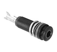 KIMISS End Pin Jack with Strap Lock Function for Electric Guitar - Brass Replacement Accessory for Guitar, Bass, Ukulele - Gold, Black, Silver, Red Copper Options (Black)