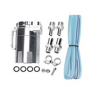 KIMISS Engine Oil Catch Breather, Aluminum Engine Oil Catch Tank Breather Can Reservoir Car Modification Accessories (Silver)
