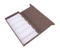 KIMISS Eyeglasses Collector 6-Slot Sunglasses Organizer Case for Men and Women - Stylish Eyeglasses Storage Box with Flocking and Cloth (Coffee)