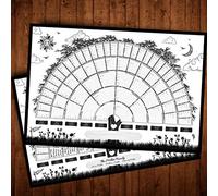 KIMISS Family Tree Chart - Blank Fillable Family Tree Poster for 6 Generations of Ancestry - Genealogy Wall Art, 60x40cm, Personalized History Chart (White #50)