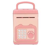 KIMISS Fingerprint Password Cash Piggy Bank for - Interactive Electronic ATM with Auto Scroll Paper, Cute Money Bank for Teaching Saving and Financial Skills (Roseate)