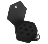 KIMISS Fit for Dice Box Storage Box/Cover Tray - PU Leather Sponge Multifunctional Portable Travel Storage - Black Hex Design for Game Nights and Tournaments