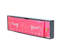 KIMISS Fit for Professional 10 Hole Harmonica in C Key - 20 Tunes Mouth Organ with Case, Ideal for and Beginners, Compact and Lightweight Design for Easy Playing (Rose Red)