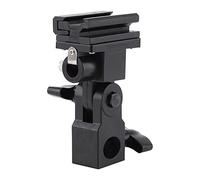 KIMISS Flash Hot Shoe Mounting Bracket Light Stand Bracket Sturdy Durable Flash Umbrella Holder Adjustable Angle 180° For Photography Video Studio Lighting Black Plastic 1pc