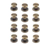 KIMISS Flat Head Brass Rivets Kit - 20pcs Copper Screws & Nuts for Leather Craft Projects,Ideal for DIY Repair Work (5mm)