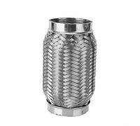 KIMISS Flexible Exhaust Tip Pipe Hose Stub Braided Exhaust Tube Stainless Steel Internal Corrugated Pipe 2.5in x 6in Diameter Approx 64mm / 2.5in Total Length Approx 150mm / 6in