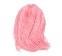 KIMISS Fluffy Short Pink Bob Wig with Bangs - Stylish Straight Bob Headgear for Trendy Students & Special Events