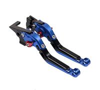 KIMISS Folding Aluminum Brake Lever, Pair of Folding Extendable Brake Levers Fit for Xmax 250 300 400 125 2018-2021(A (Blue and Black Without Logo))