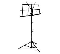 KIMISS Folding Sheet Music Stand - Adjustable Height From 70cm to 140cm, Space-Saving Design, Black Metal Music Stand for Performance, Portable and Stable for Musicians