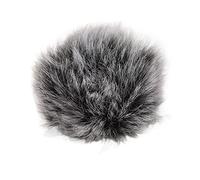 KIMISS Furry Lavalier Wind Muff Microphone Windscreen - Soft Artificial Microphone Cover Fit Most Clamp/Holder-On Lavalier (Black and White)