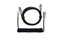 KIMISS Gaming Keyboard Cable - Retractable Coiled Connector for Mechanical Keyboards, Lightweight and Sturdy Design for Seamless Gaming Experience (All Black)