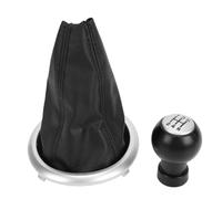 KIMISS Gear Shift Knob and Dust Boot Set ABS PU Black Manual Transmission