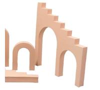 KIMISS Geometric Cube Photo Props Set for Jewelry & Cosmetics Photography - Hard Foam Decorative Props (Skin Color Ladder Combination)