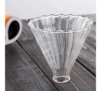 KIMISS Glass Dripper Coffee Funnel - Thickened Glass Brewer Filter with Universal Base for Optimal Flavor Extraction (White)