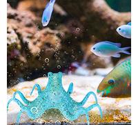 KIMISS Glow-in-the-Dark Realistic Octopus Aquarium Decoration - Marine Aquarium Landscape with Lifelike 8-Arm Octopus for Home Fish Tank Design (Blue)