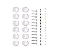 KIMISS Guitar Tuning Pegs Knobs Set for Acoustic & Classical Guitars - 12Pcs Durable Plastic Machine Head Tuner Buttons with Stylish Pearl White Finish (small square)